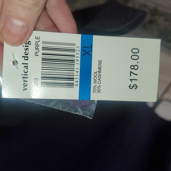 Vertical Designs 100% Wool & Cashmere Purple Women's Sz. XL Sweater - Picture 4 of 11